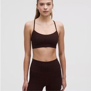 ISO!!! Not for sale!! Lululemon Flow Y Bra in Glow Grid Lava Cake. Size 4 or 6